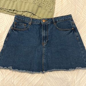Denim Skirt with Pockets